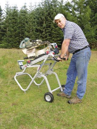 Portable folding gravity rise store table saw stand with wheels